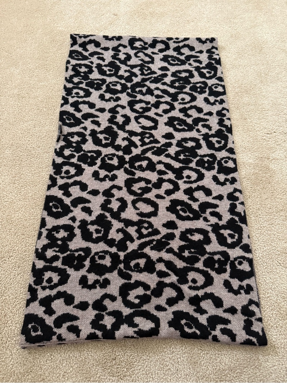 BCBGMaxAzria Black and Tan Leopard Knit Infinity Scarf